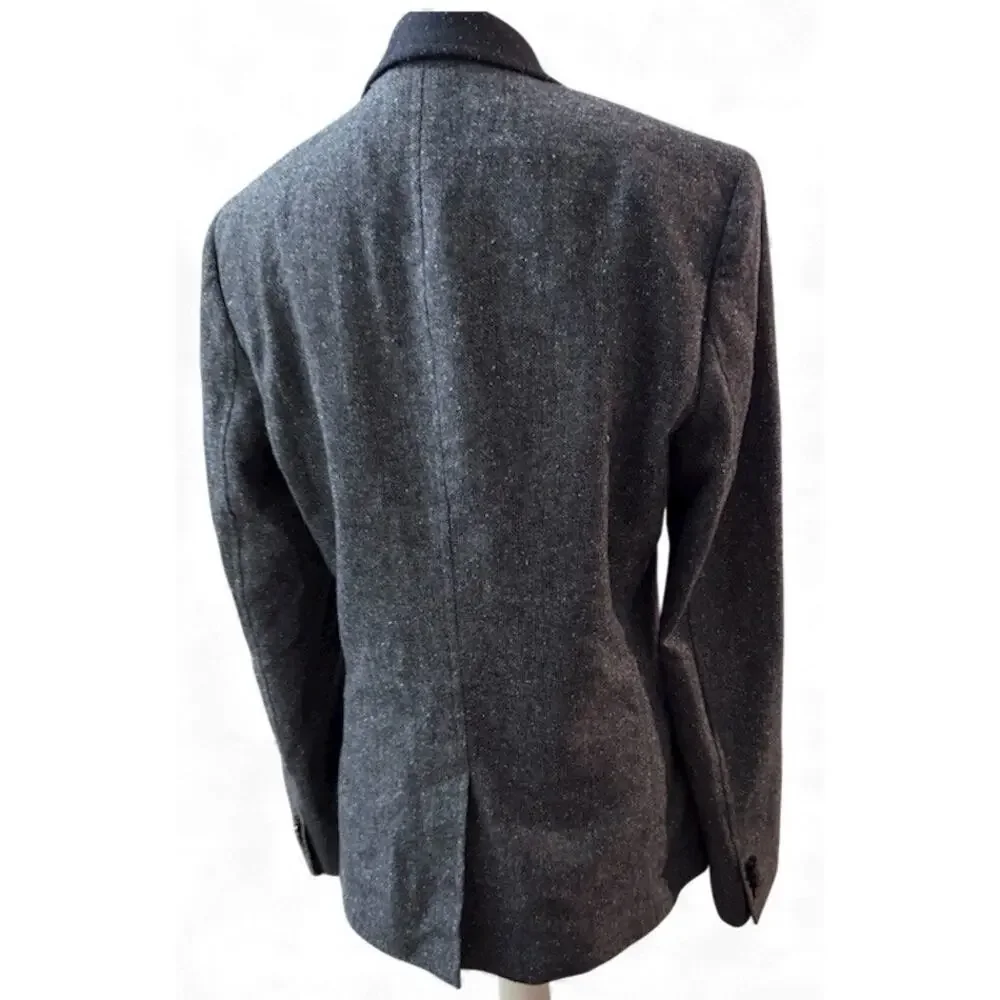 RW & Co. Double Breasted Wool Blazer, Donegal Gray Tweed, Men's Size 38